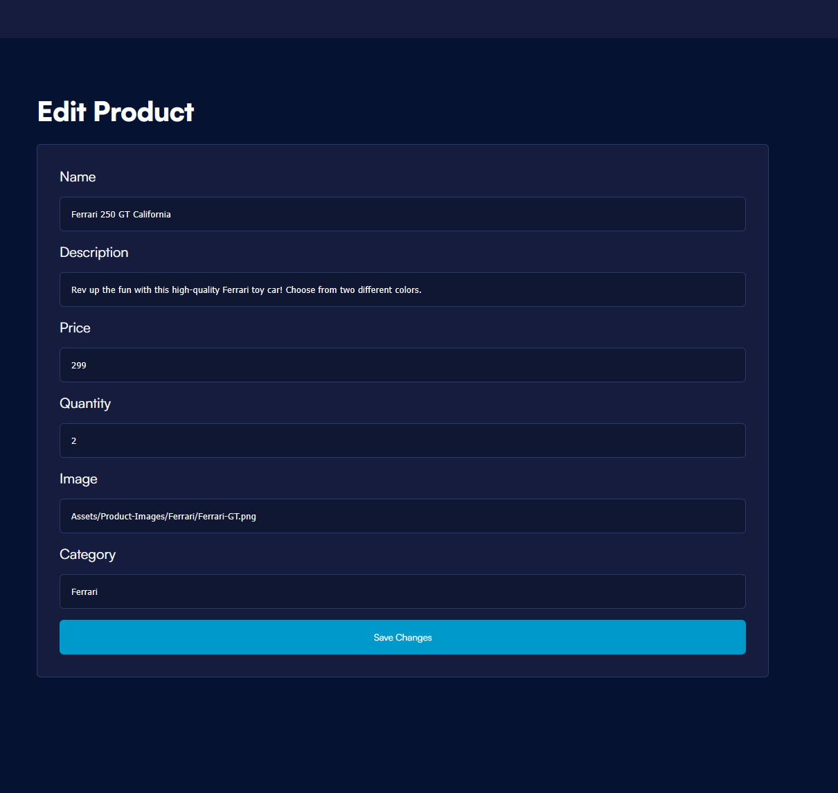 Screenshot showing the cart.